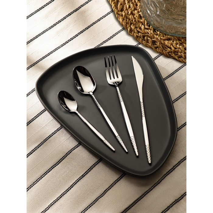 Набор столовых приборов из нержавеющей стали Доляна &laquo;Античность&raquo;, 4 предмета, цвет серебряный