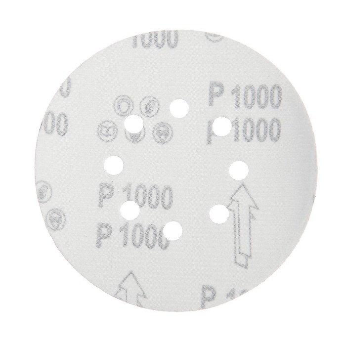 Круг абразивный шлифовальный под Круг абразивный шлифовальный под "липучку" ТУНДРА, перфорированный, 150 мм, Р1000, 5 шт.
