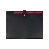 Папка А4, 5 отделений, Calligrata, 600 мкм, на кнопке, черная, матовая