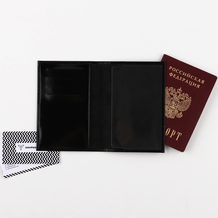 Обложка для паспорта 5131 Mr.President, цвет чёрный, натуральная кожа Обложка для паспорта 5131 Mr.President, цвет чёрный, натуральная кожа