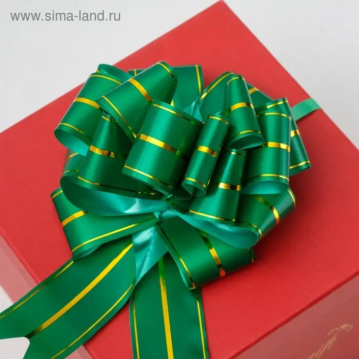 Бант - шар №4.5 три золотых полосы, зеленый