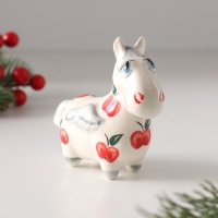 Статуэтка фарфоровая "Лошадь Пегас" /красное яблоко/, 8 см