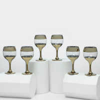 Набор бокалов &laquo;Геометрия&raquo;, 290 мл, с гравировкой и напылением, 6 шт, цвет напыления золотой