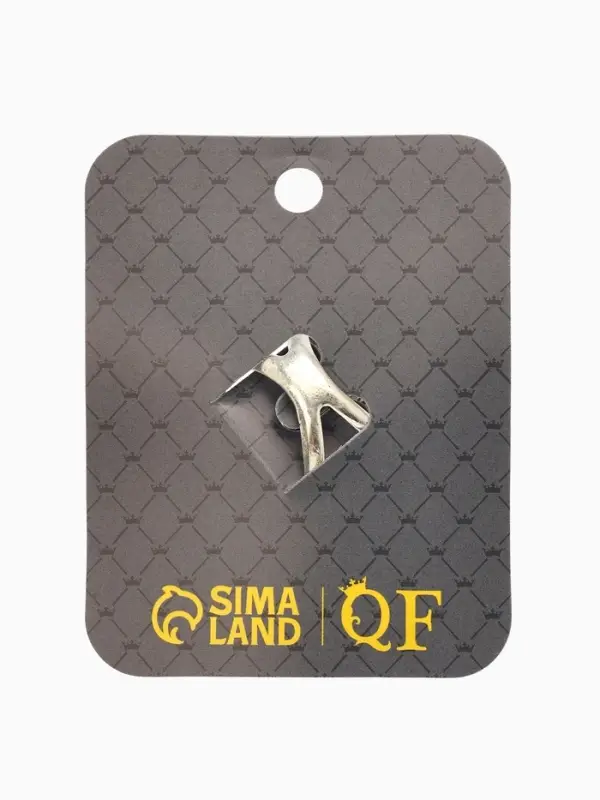 Кольцо для платка "Цветок Хризантема", цвет белый в чернёном серебре