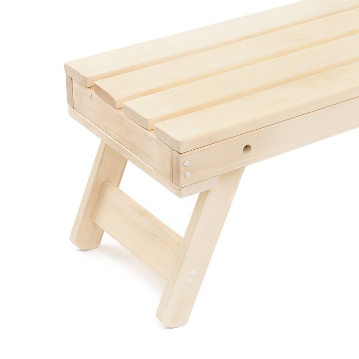 Лавка деревянная складная из липы, 120 х 44 х 43 см, для бани и дачи, нагрузка до 200 кг Лавка деревянная складная из липы, 120 х 44 х 43 см, для бани и дачи, нагрузка до 200 кг