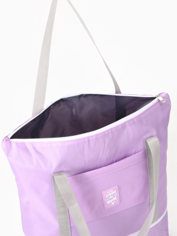 Сумка дорожная на молнии, сиреневая