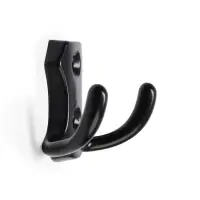 Крючок мебельный ТУНДРА TKd=007, двухрожковый, черный