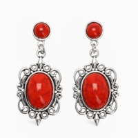 Серьги «Капля» винтаж, красные в чернённом серебре Серьги «Капля» винтаж, красные в чернённом серебре