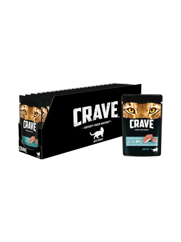 Влажный корм Crave для кошек, пауч лосось  в желе 70г