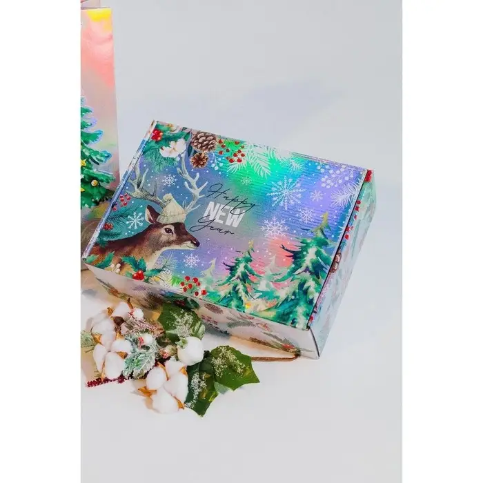 Коробка подарочная новогодняя складная &laquo;Happy New Year&raquo;, 30,5 х 22 х 9,5 см, Новый год