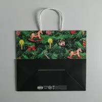 Пакет подарочный новогодний крафтовый &laquo;Новогодняя ёлочка&raquo;, 32 х 28 х 15 см