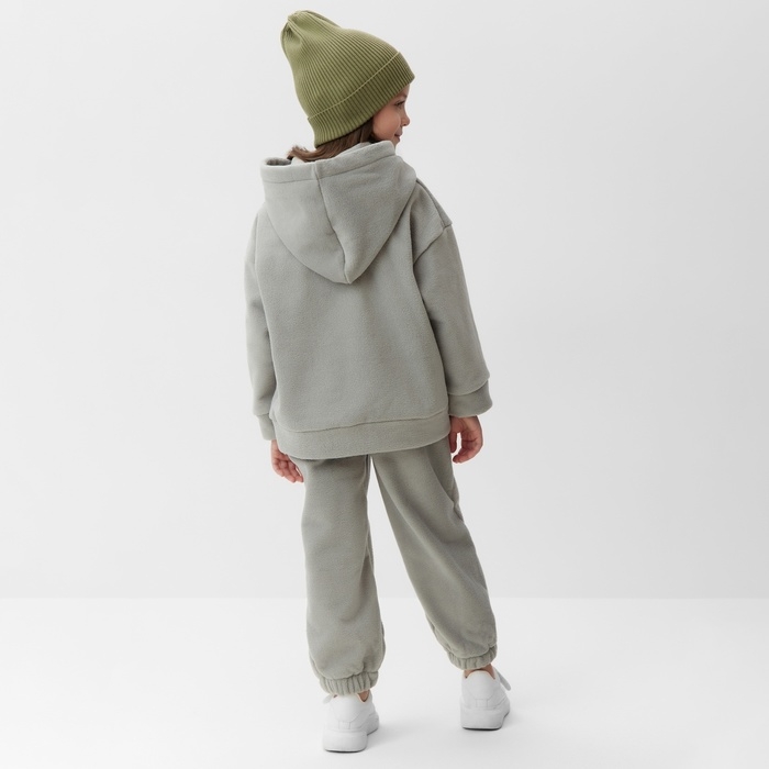 Костюм флисовый (худи и брюки) детский MINAKU: Fleece Soft, цвет графит, рост 110 см