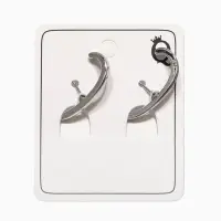 Серьги металл "Минимализм" петля, цвет серебро