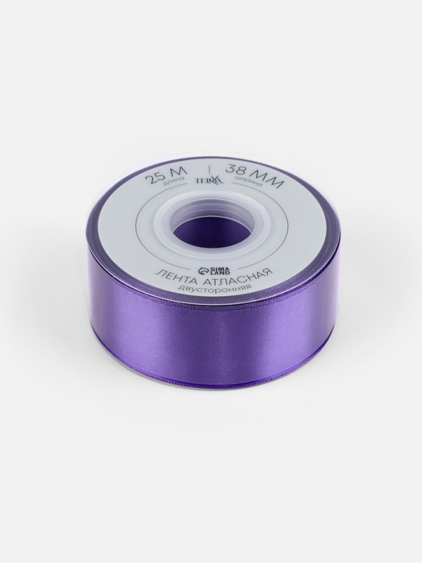 Лента атласная двухсторонняя №0470 38мм*25&plusmn;1м фиолетовый TR