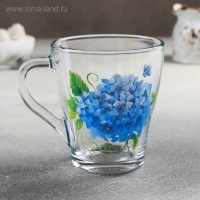 Кружка стеклянная &laquo;Гортензия&raquo;, 250 мл