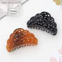 Краб для волос "Прозрачный" цветочный, 8 см, микс