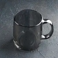 Кружка стеклянная &laquo;Нордик&raquo;, 380 мл, цвет серый