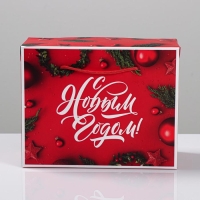 Пакет—коробка «Счастья в новом году!», 23 х18 х11 см, Новый год Пакет—коробка «Счастья в новом году!», 23 х18 х11 см, Новый год