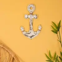 Декор интерьерный "Якорь" дерево 23х2х40 см, цв. бело-коричневый