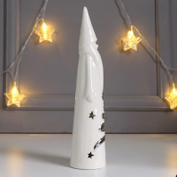 Сувенир керамика световой "Дедушка Мороз с ёлочкой на шубе" серебро 25х5,7х5,7 см Сувенир керамика световой "Дедушка Мороз с ёлочкой на шубе" серебро 25х5,7х5,7 см