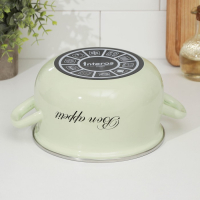 Кастрюля эмалированная &laquo;Лайм&raquo;, 3.1 л, стеклянная крышка, индукция, цвет светло-зелёный