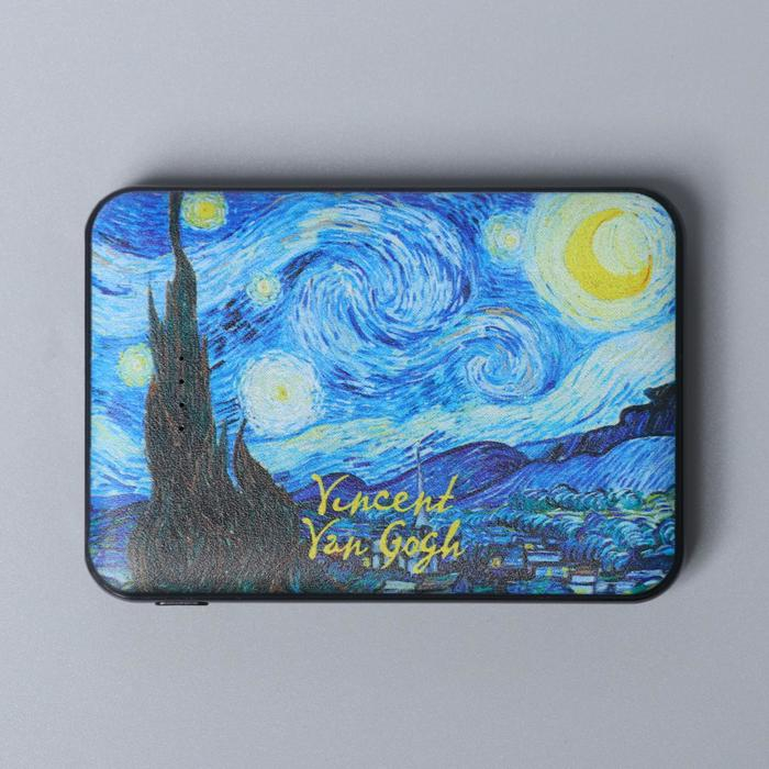 Наушники, маска для сна и зарядное устройство 5000 mAh м. PB-02 &laquo;Ван Гог&raquo;, 20,5 х 16,5 см.