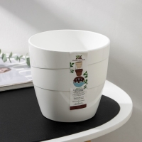 Кашпо для цветов со вставкой &laquo;Грация&raquo;, 2 л, цвет белый