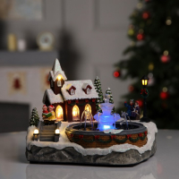 Светодиодная фигура &laquo;Новогодний фонтан&raquo; 23 &times; 18 &times; 13 см, полистоун, батарейки ААх3 (не в комплекте), USB, свечение тёплое белое