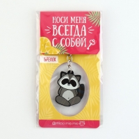 Брелок для ключей акриловый &laquo;Енот&raquo;, 7.2 х 14 см