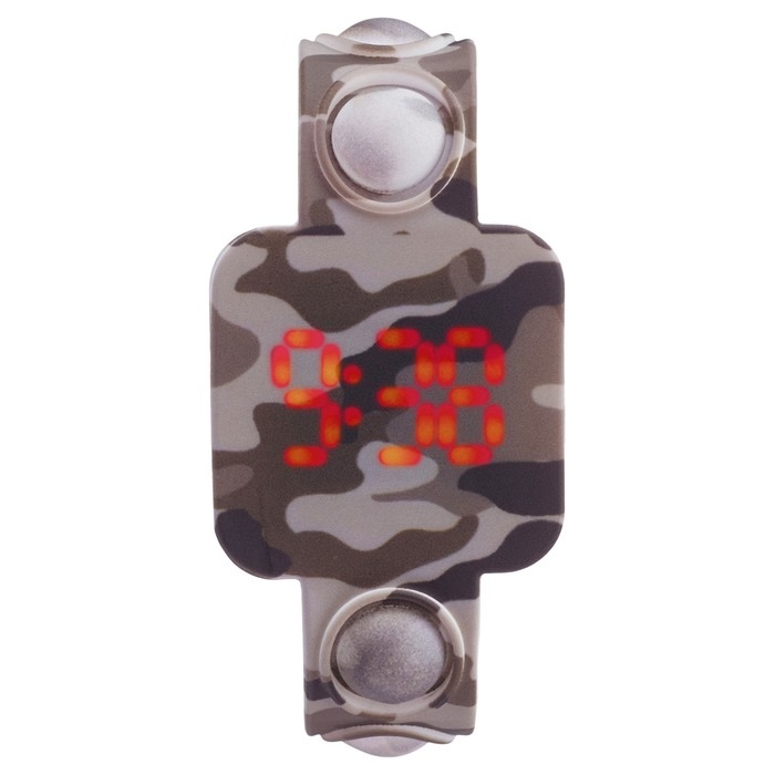 Часы наручные электронные, детские, Часы наручные электронные, детские, "Камуфляж", ремешок pop-it, l-25.4 см