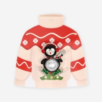 Новый год! Брошь &laquo;Пингвин танцующий&raquo;, цветная в серебре