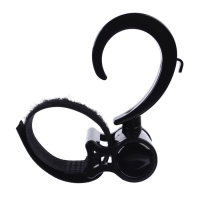 Крючок для сумок на коляску, пластиковый, вращается на 360&deg;, на липучке, цвет черный