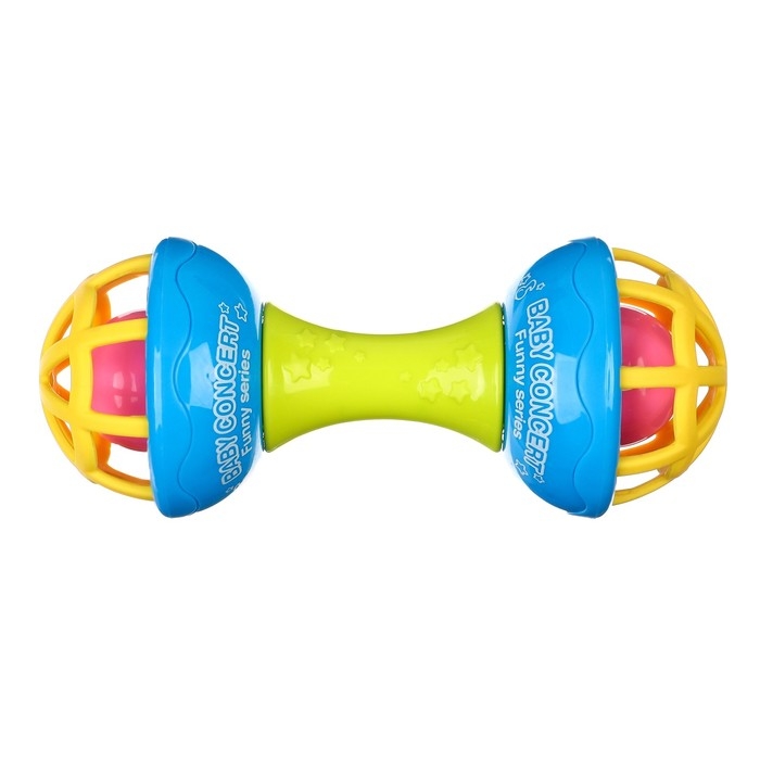 Погремушка &laquo;Гантелька яркая&raquo;, с эластичными элементами