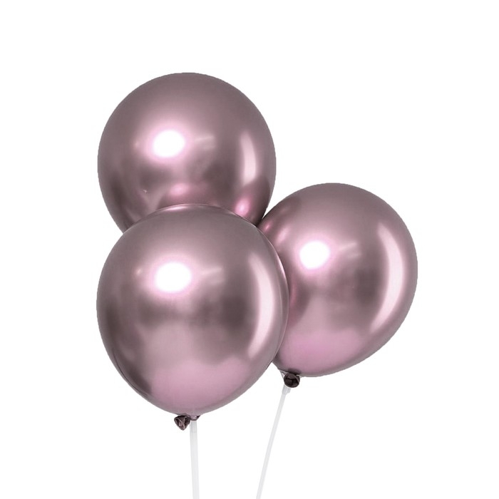 Шар латексный 12" &laquo;Хром&raquo;, металл, набор 5 шт., цвет сиреневый