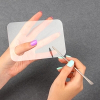 Палитра для смешивания лаков, 10 &times; 15 см, с шабером 15 см, цвет прозрачный глянцевый