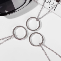 Кулоны &laquo;Неразлучники&raquo; властелины кольца, трио, цветные в серебре, 45 см