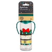 Бутылочка для кормления &laquo;Little gentleman&raquo;, новогодняя, классическое горло, от 3 мес, 250 мл., цилиндр, с ручками