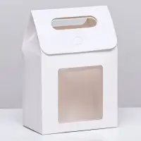Коробка-пакет с окном, белый, 20&times;14&times;8 см