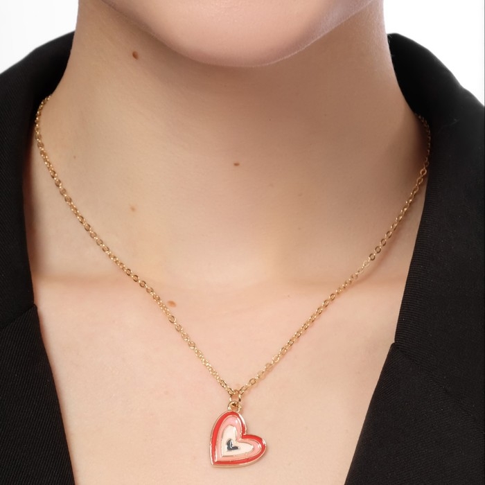 Кулон &laquo;Сердце&raquo; иллюзия, цветной в золоте, 47 см