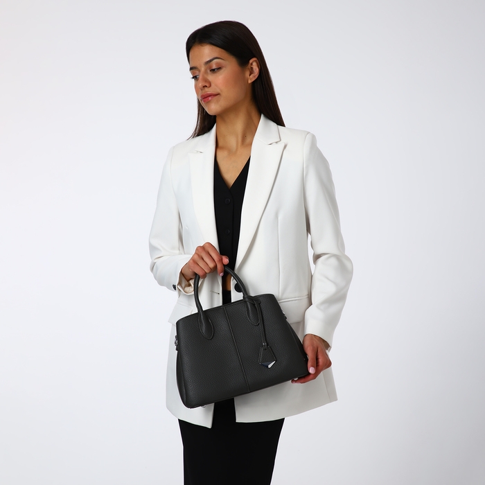 Сумка женская на молнии TEXTURA, средний размер, цвет тёмно-серый