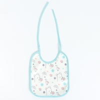 Набор детских слюнявчиков Крошка Я, 3 шт. + подарок, 20х17 см., цвет бирюзовый, розовый, серый