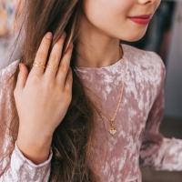 Набор детский &laquo;Выбражулька&raquo; 3 предмета: кулон 40 см, 2 кольца, балерина, цвет белый в золоте