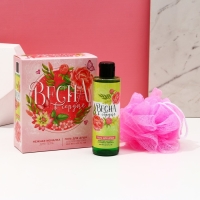 Подарочный набор косметики &laquo;Весна в сердце&raquo;, гель для душа 200 мл и мочалка, ЧИСТОЕ СЧАСТЬЕ