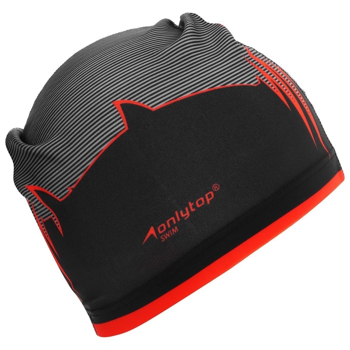 Шапочка для плавания взрослая ONLYTOP &laquo;Акула&raquo;, тканевая, обхват 54-60 см