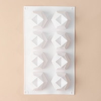 Форма для муссовых десертов и выпечки KONFINETTA &laquo;Грани&raquo;, силикон, 29,5&times;17,2 см, 8 ячеек (5,6&times;6,4&times;4,5 см), цвет белый