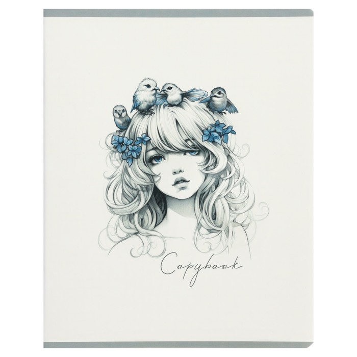 Тетрадь 48 листов в клетку на скрепке "Имба-леди", обложка мелованный картон, твин-лак, УФ-лак, блок офсет, МИКС