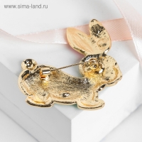 Брошь &laquo;Зайчонок&raquo;, цвет мятный в золоте