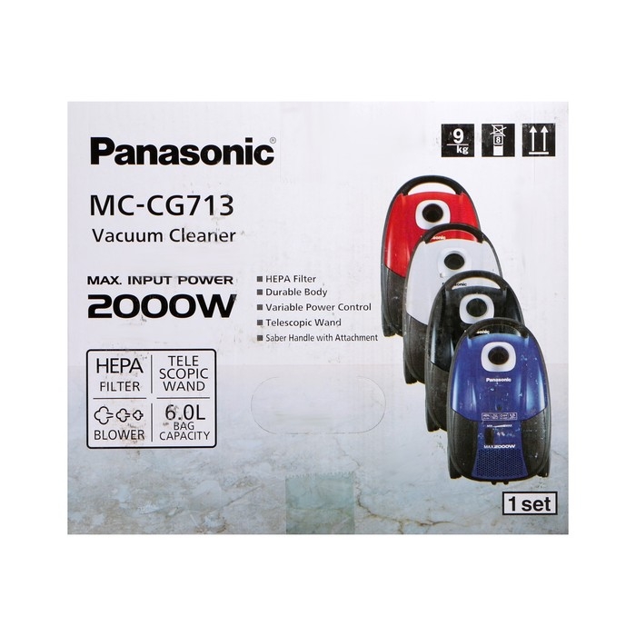 Пылесос PANASONIC MC-CG713R, мешок, 2000 Вт, 6 л, 65 дБ, шнур 5 м, красный Пылесос PANASONIC MC-CG713R, мешок, 2000 Вт, 6 л, 65 дБ, шнур 5 м, красный