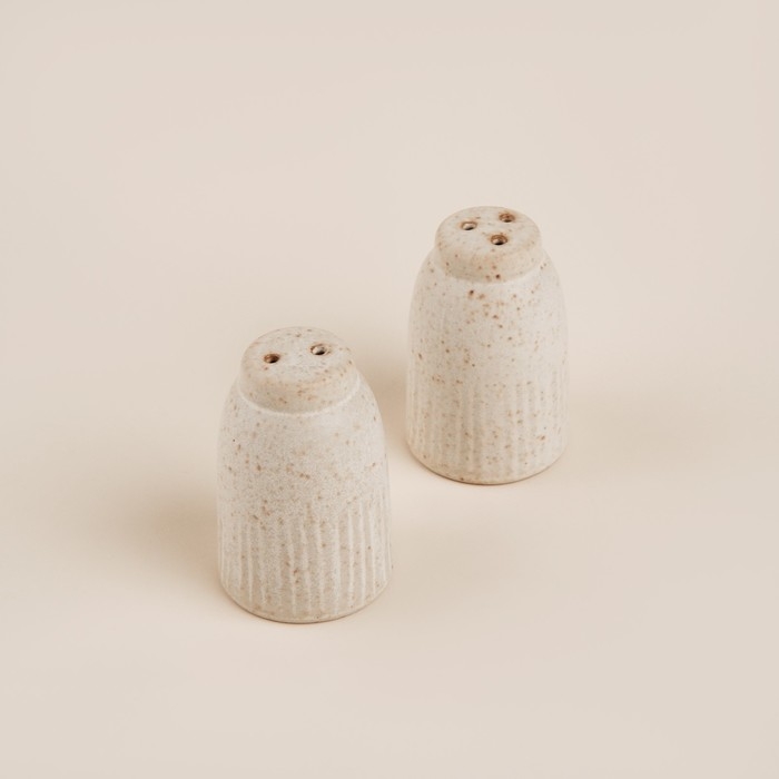 Набор для специй керамический SL Home «Виенто», 2 предмета: солонка 80 мл, перечница 80 мл, цвет бежевый Набор для специй керамический SL Home «Виенто», 2 предмета: солонка 80 мл, перечница 80 мл, цвет бежевый