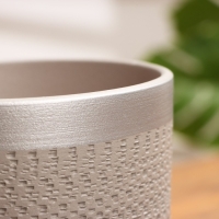 Горшок цветочный "Брюссель" серый серебро цилиндр №3, 2,6 л